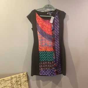 Desigual Cap Sleeve "Suaves" Print Dress--NWT